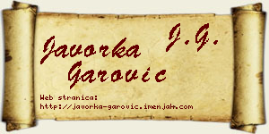 Javorka Garović vizit kartica